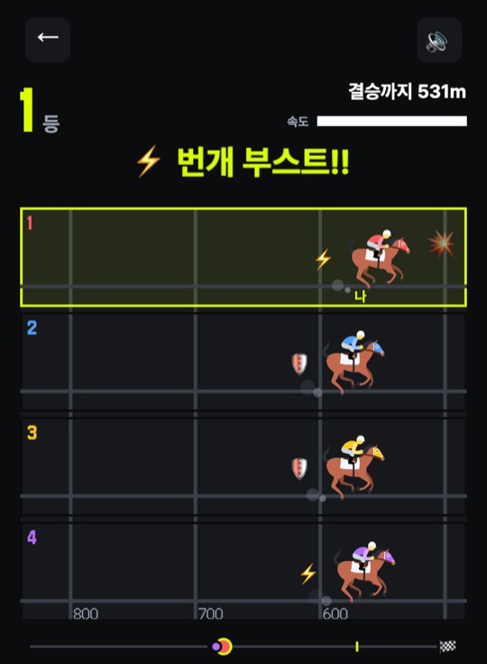 다 같이 경마 실제 게임 화면
